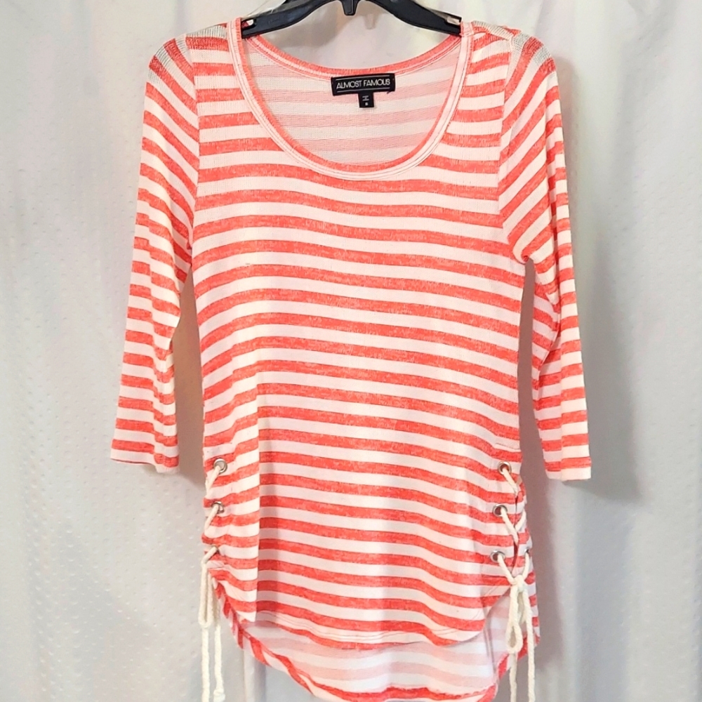 Pink striped blouse